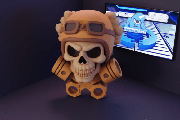3D Skull with Piston – The Perfect Fusion of Speed and Attitude