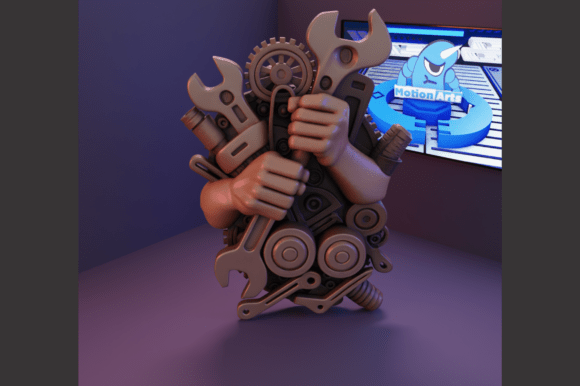 Abstract Parts, Tools, and Engine – A Unique 3D Printing Experience