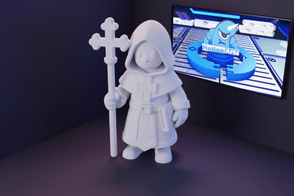 Cartoon Monk – A Serene 3D Model for Collectors and Creators