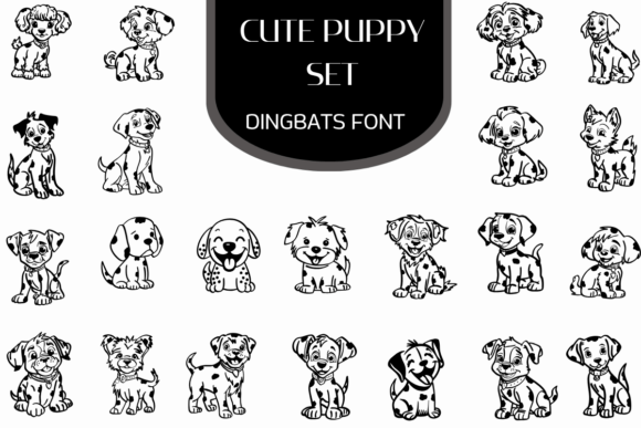 Cute Puppy Set: A Dingbats Font for Adding Playfulness to Your Designs
