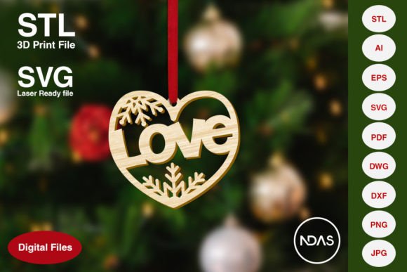 Love Text Christmas Tree Decoration: A Modern and Personalized Holiday Ornament