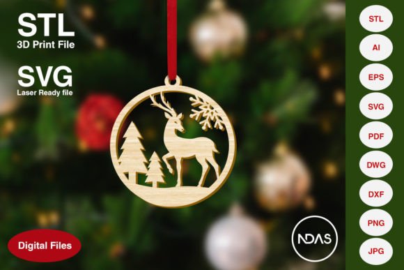 Reindeer Christmas Ornament Design for Creative Projects