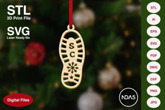 Santa Shoe Print Christmas Decoration: A Creative and Customizable Holiday Ornament