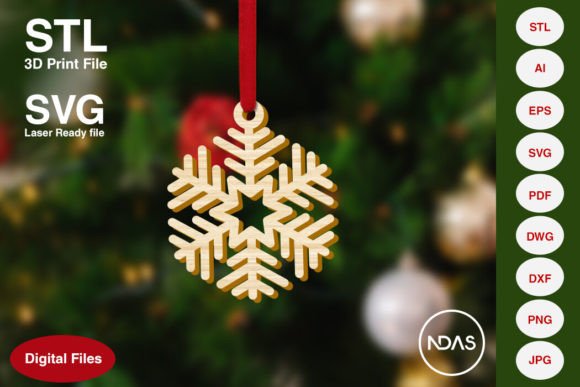 Snowflake Christmas Tree Ornament 6b