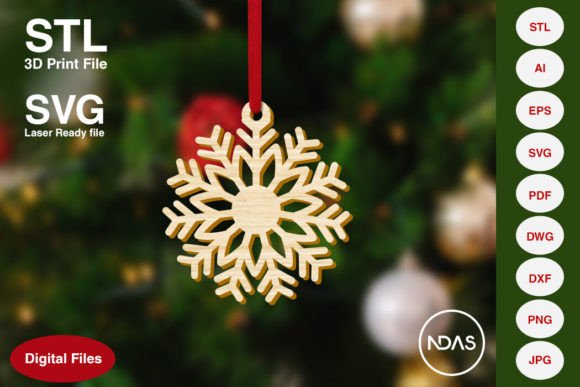 Snowflake Christmas Tree Ornament 8b: A Versatile Design for Creative Holiday Projects