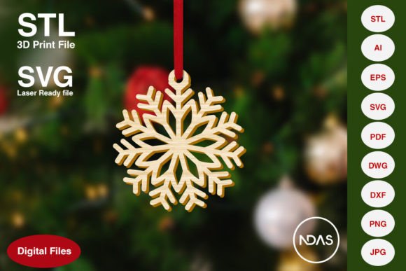 Snowflake Christmas Tree Ornament 8c: A Versatile Decorative Design for Modern Crafting