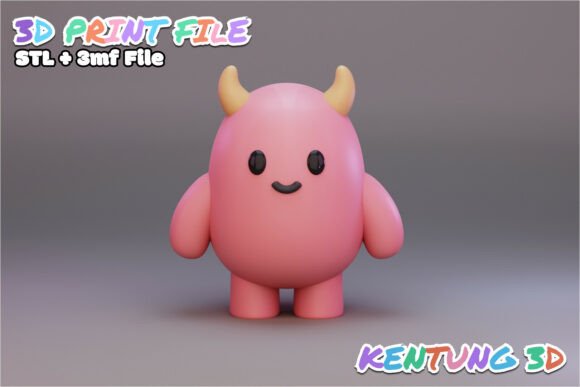 Stylized Kawaii Monster 3D Print Model: A Playful Addition to Your 3D Printing Projects