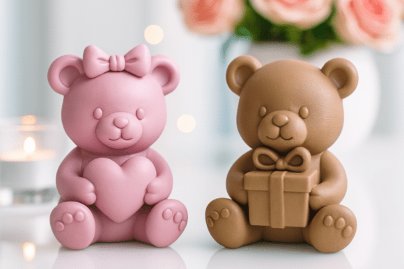 Valentine Teddy Bear Set: A Heartwarming 3D Print for Love and Affection